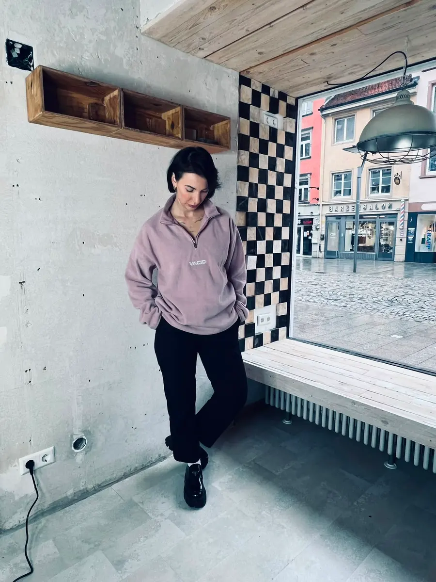 Im Laden, rosa Fleece